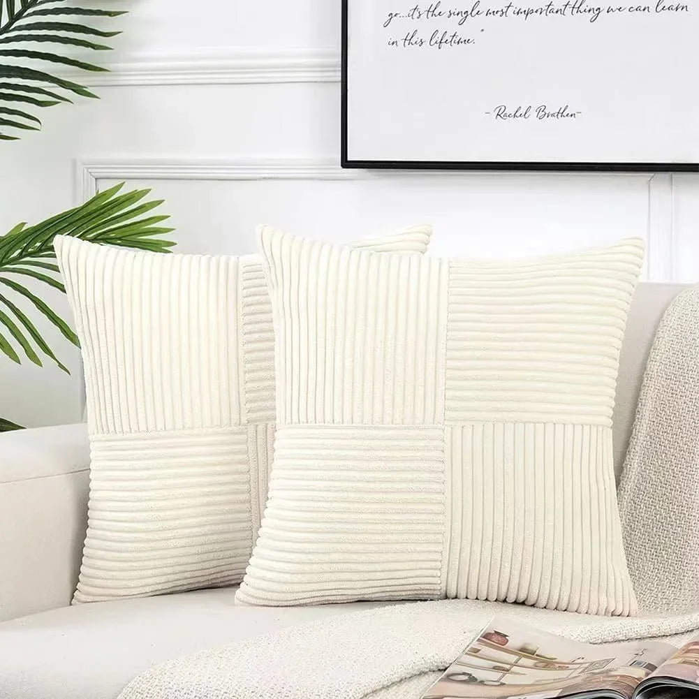 Quintessence Cushion Covers - Set of 2 Corduroy Covers for Any Interior