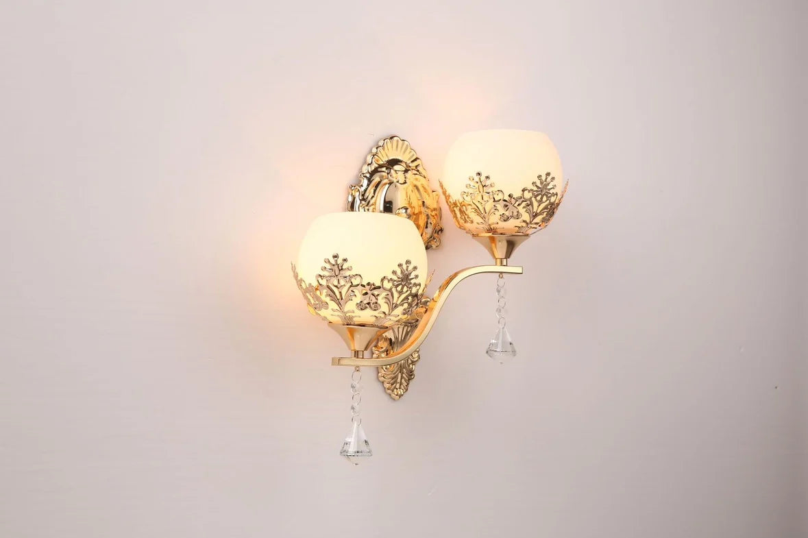 Saphira - Golden K9 Crystal LED Wall Sconce