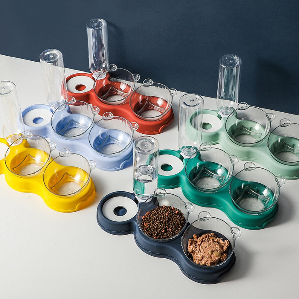 KarlFeast - Stylish 3-in-1 Cat Feeding Bowl