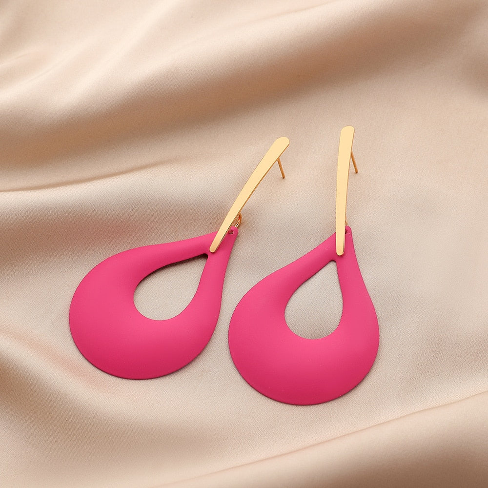 Boucles d'Oreilles Goutte Colorée Artistique Design Unique