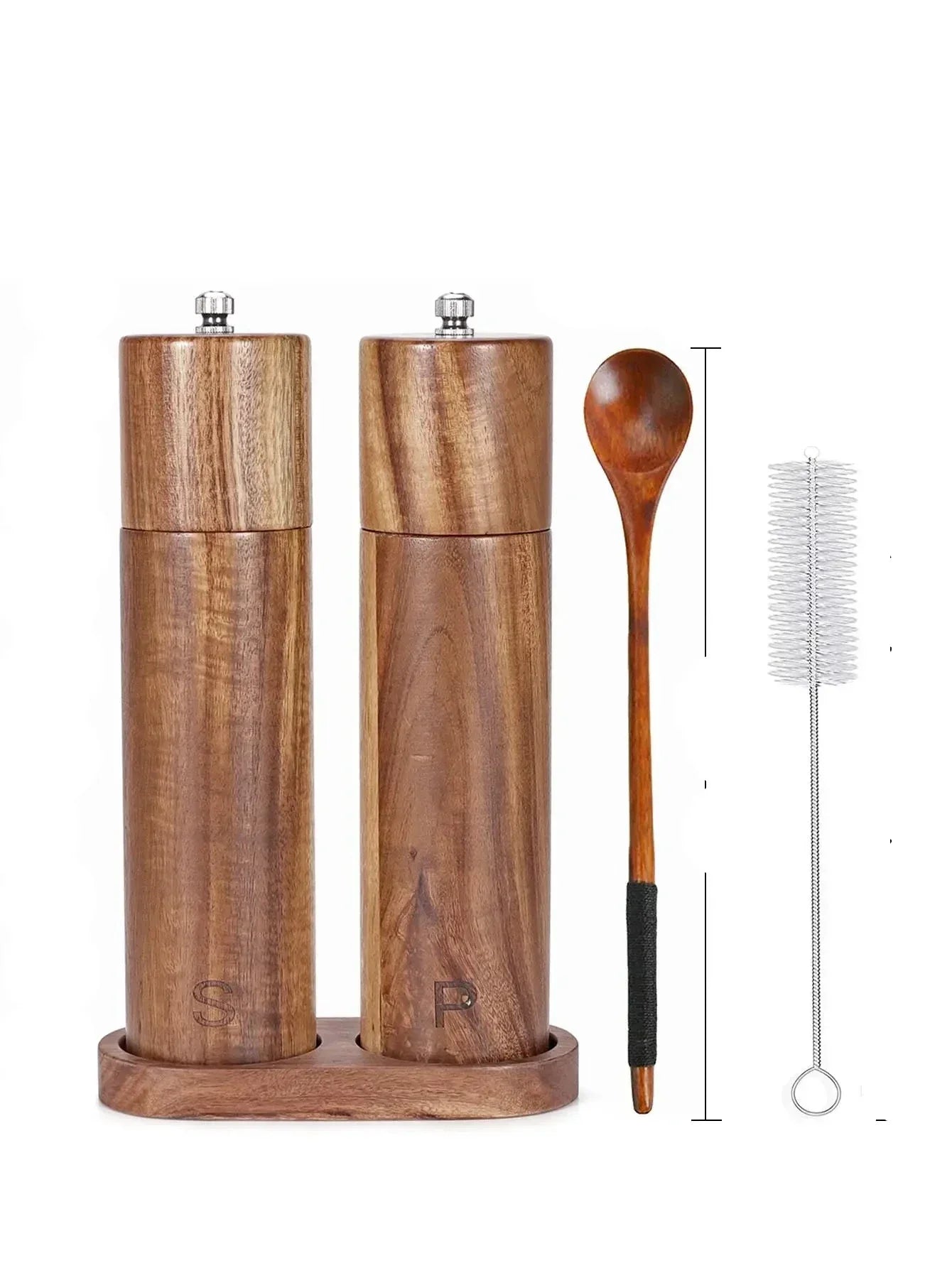 WoodSpice - Ensemble de moulins à sel et poivre en bois