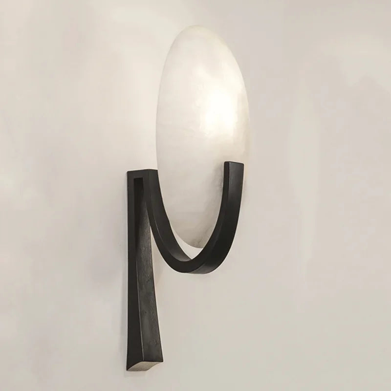 NordicLuxe - Applique murale en cuivre et marbre pour salon