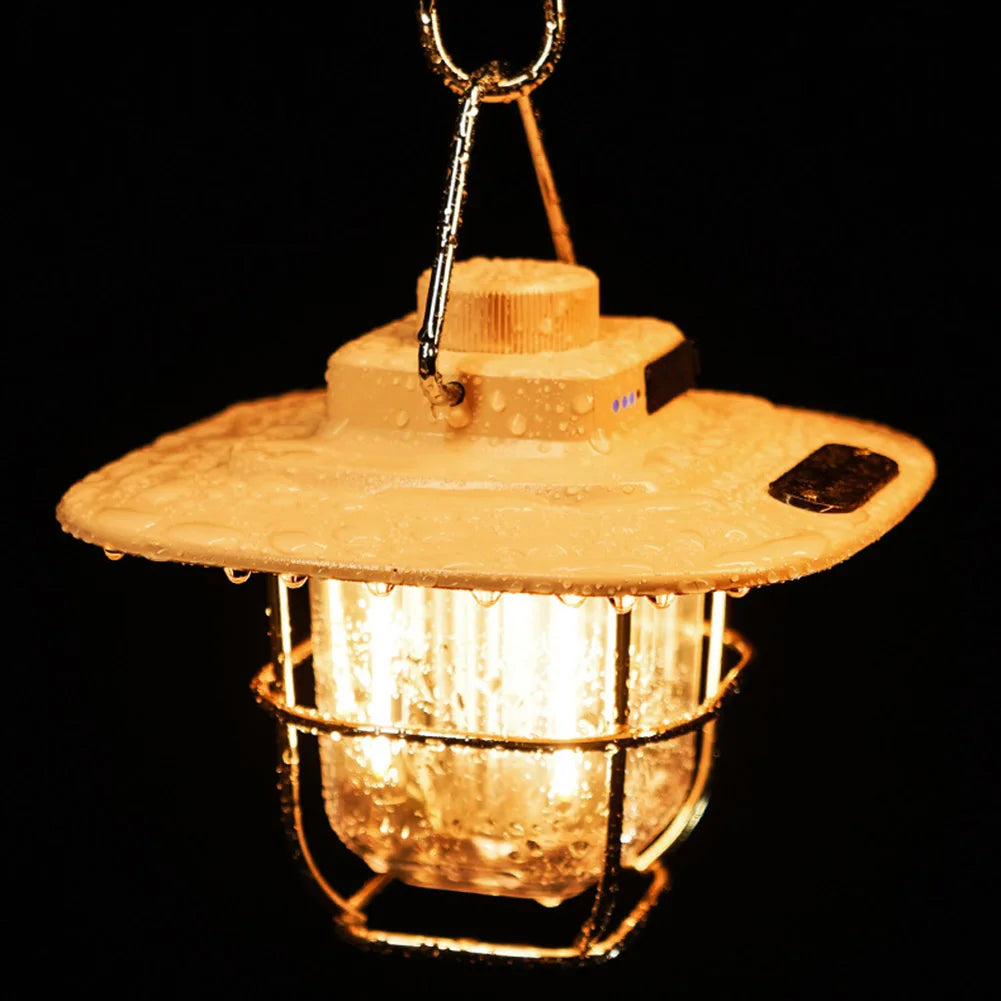 RetroLuxe - Lampe de Camping Vintage Rechargeable