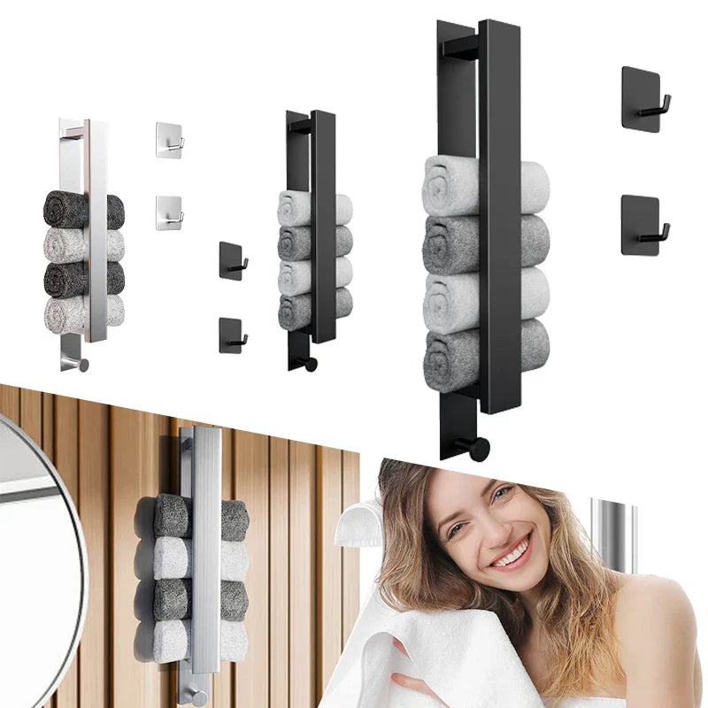 Adhesive Towel Holder - Modern Stainless Steel Wall Mount for Bathroom