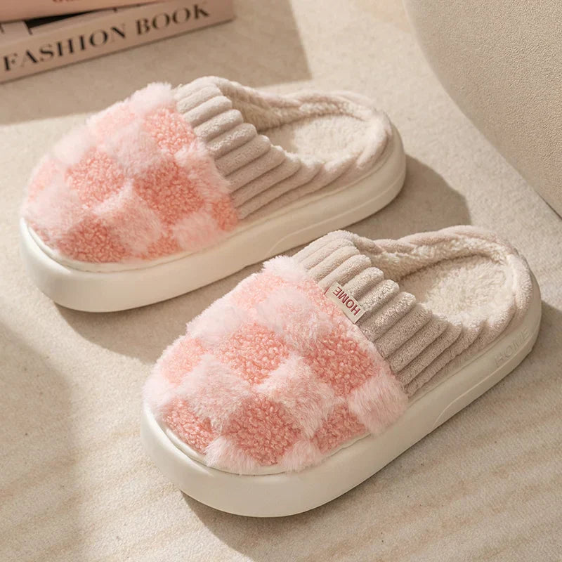 Dreamy Feet Slippers - Cozy Cotton Plaid Slippers for Ultimate Comfort