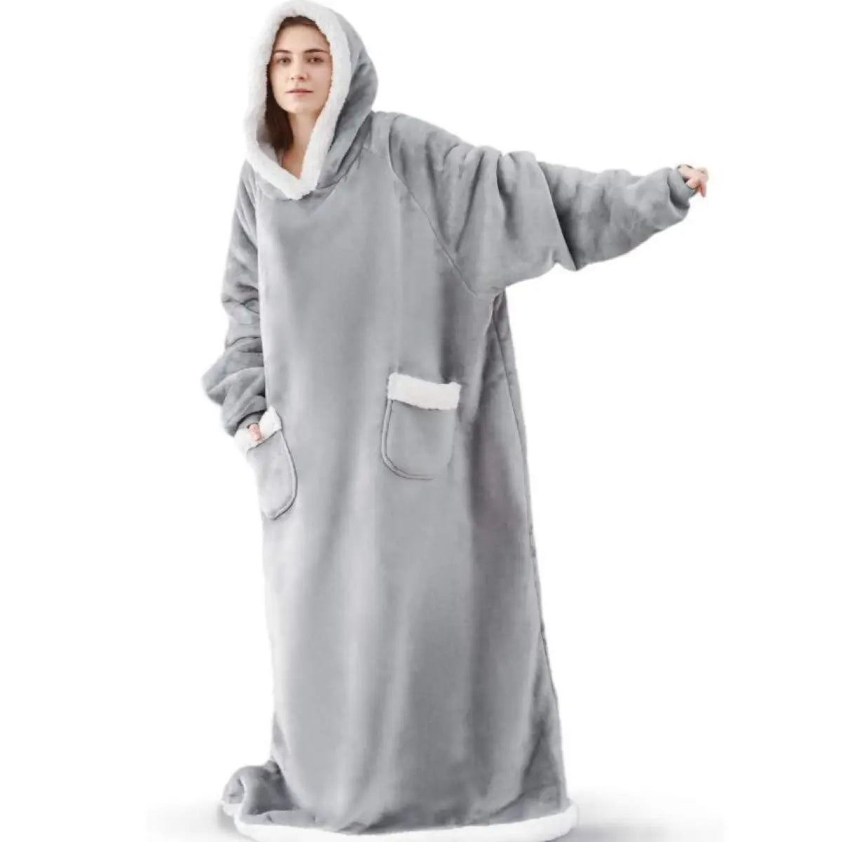 SleeveSnug - Oversized Flannel Sweatshirt Blanket for Winter