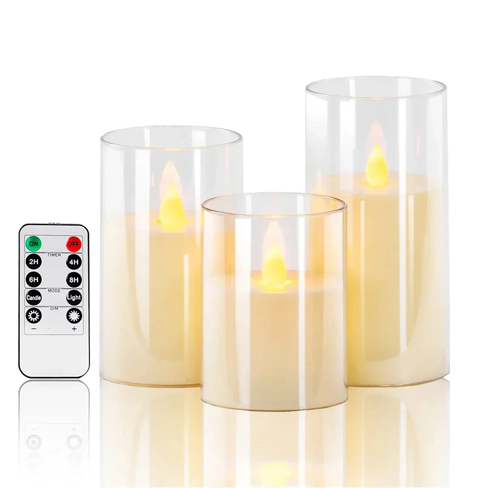 CandleGlow - Remote Control LED Candles, Set of 3