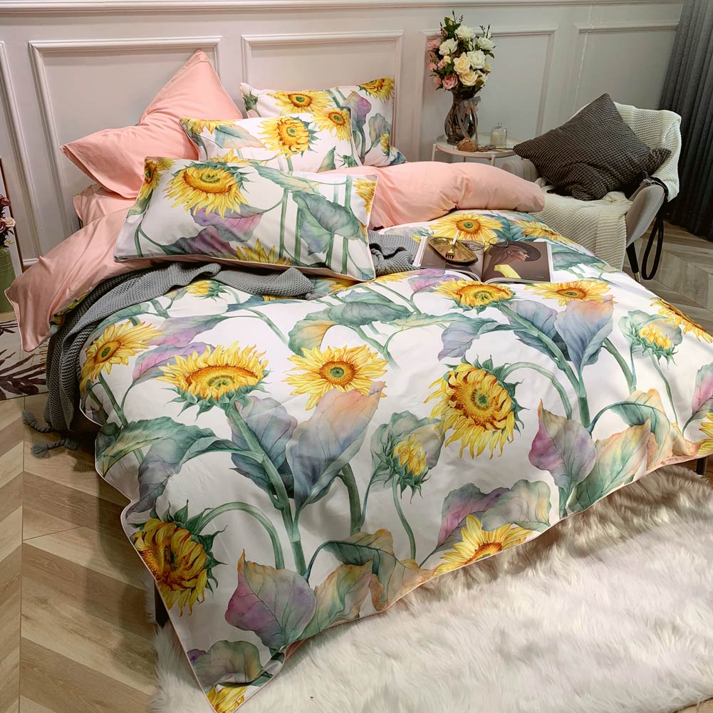 Dainty Sunflower - Luxury Egyptian Cotton Duvet Cover