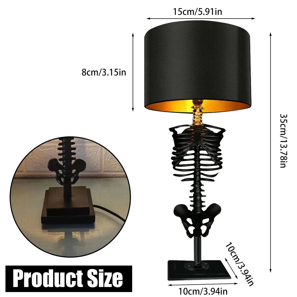JorvynGlow - Handmade Gothic Resin Table Lamp