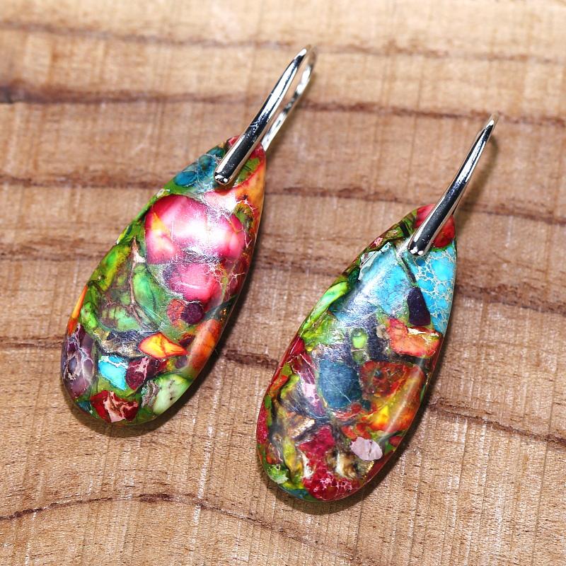 JasperDrop - Natural Jasper Drop Earrings