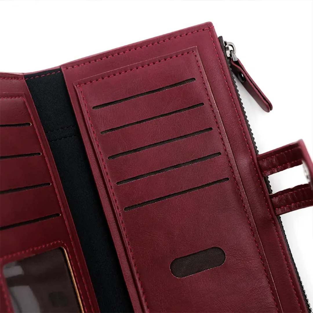 ElegantLeather - Portefeuille Long en Cuir Authentique