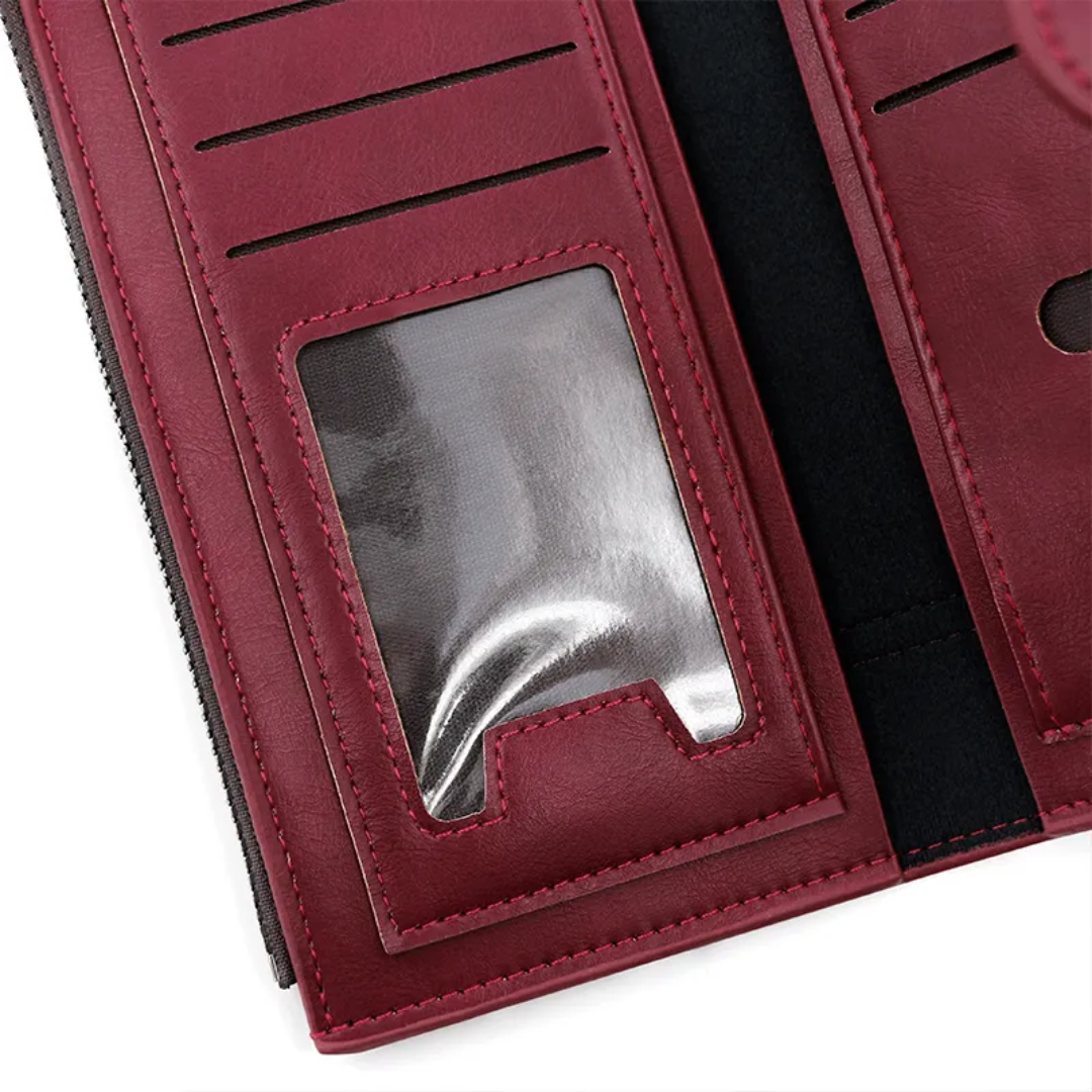 ElegantLeather - Portefeuille Long en Cuir Authentique