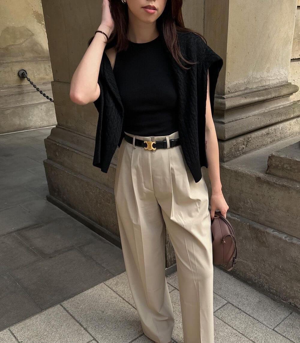 EleganceBelt - Ceinture Cuir PU Détails Dorés