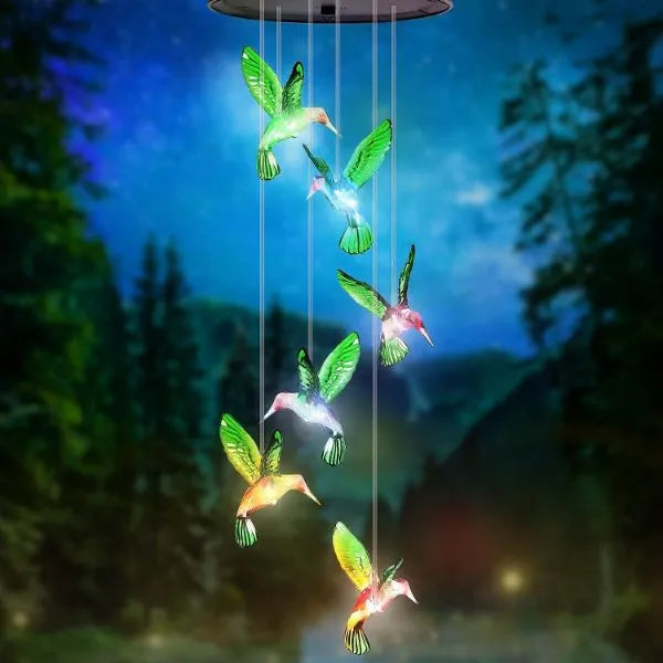 Solar Birds - Lampe solaire de jardin avec oiseaux suspendus