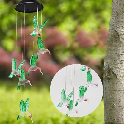 Solar Birds - Lampe solaire de jardin avec oiseaux suspendus