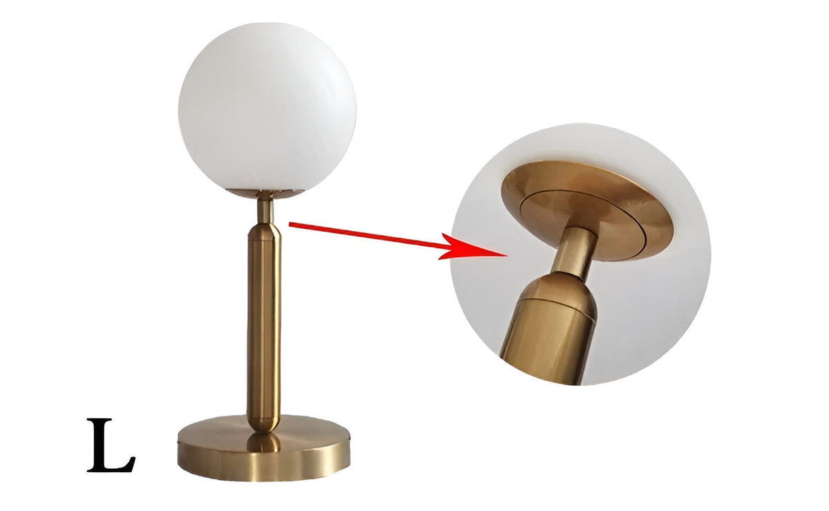 SphereShine - Glass and Brass Table Lamp with LED Lighting