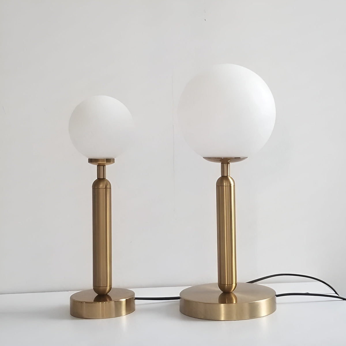 SphereShine - Glass and Brass Table Lamp with LED Lighting