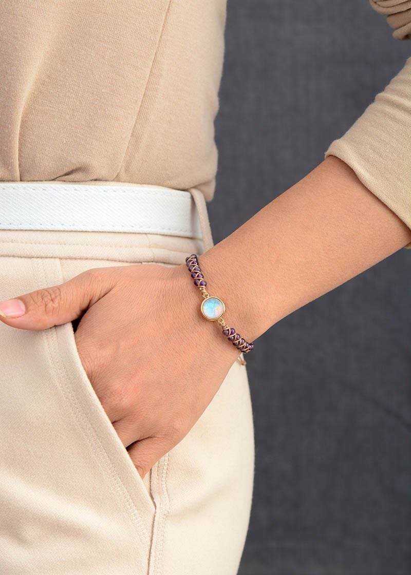 Amethyst Glow - Bracelet en perles d'améthyste naturelle