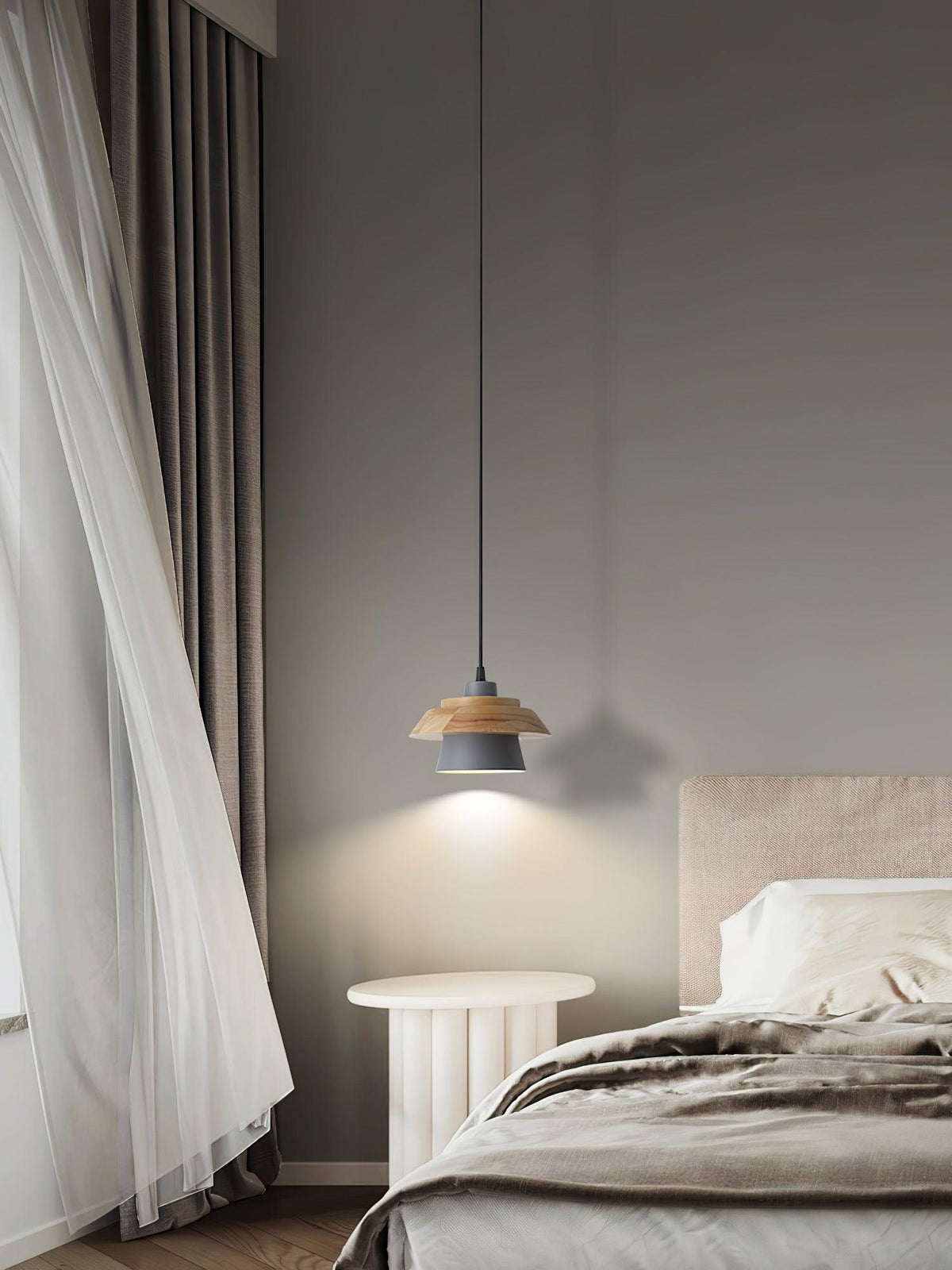 NordicMacaron - Scandinavian Design Pendant Light with Wood Finish