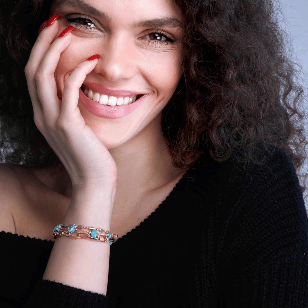 Isabelle - Bracelet en perles de turquoise et d'opale
