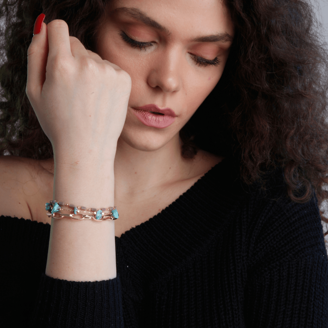 Isabelle - Bracelet en perles de turquoise et d'opale