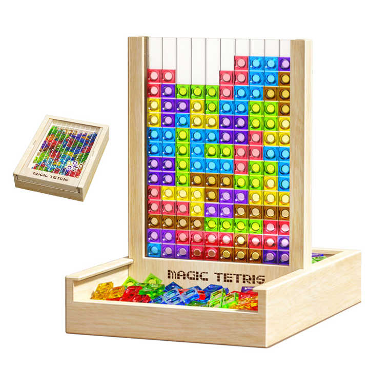 TetrisWood | Jeu en Bois Durable avec Pierres Colorées | Améliorez vos Compétences Cognitives en Famille 4