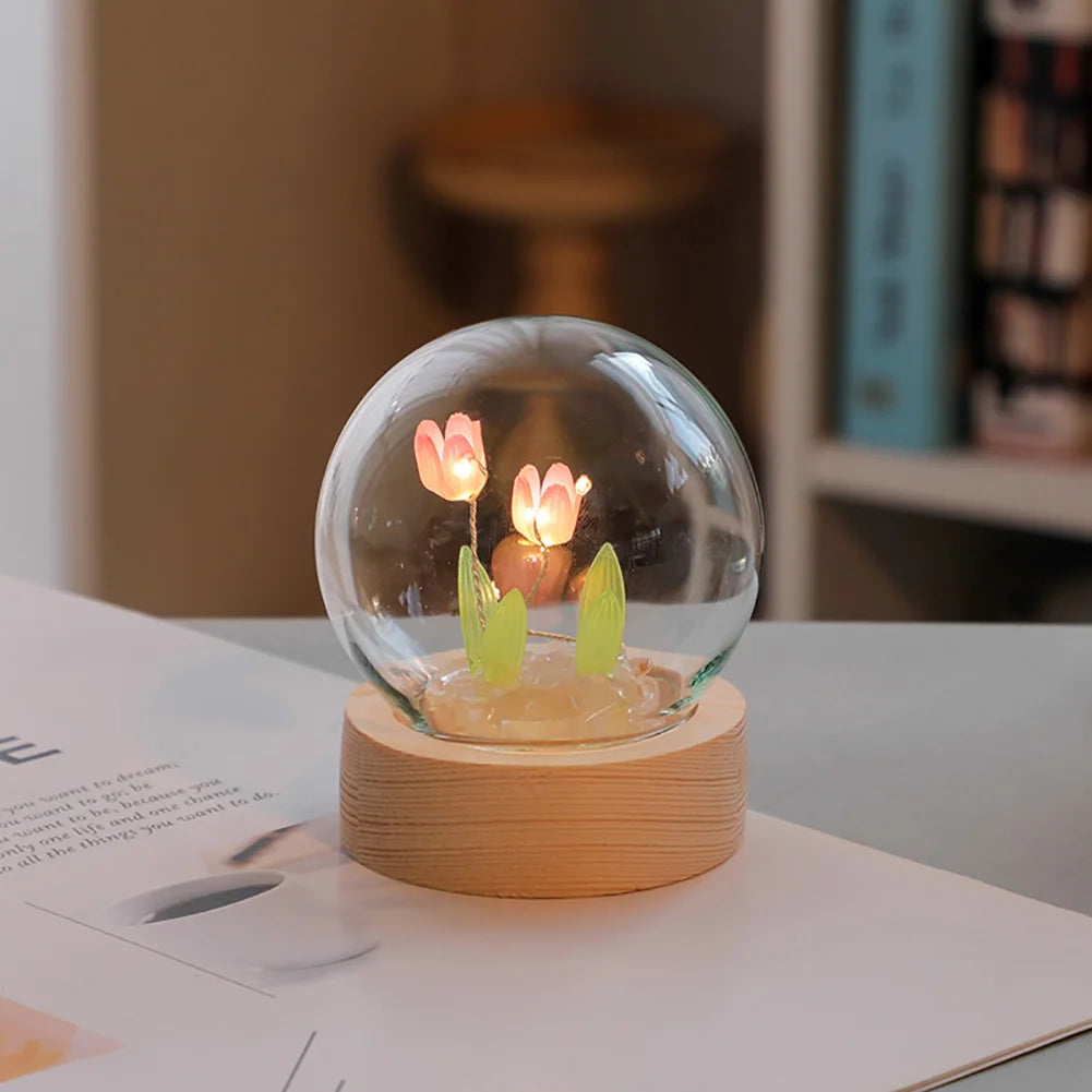 Hurelia - Elegant Glass Tulip Table Lamp