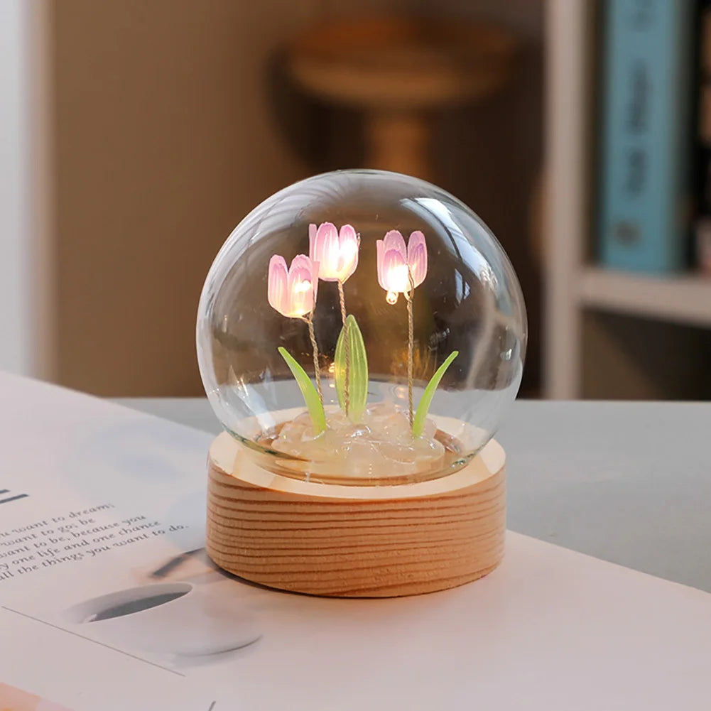 Hurelia - Elegant Glass Tulip Table Lamp