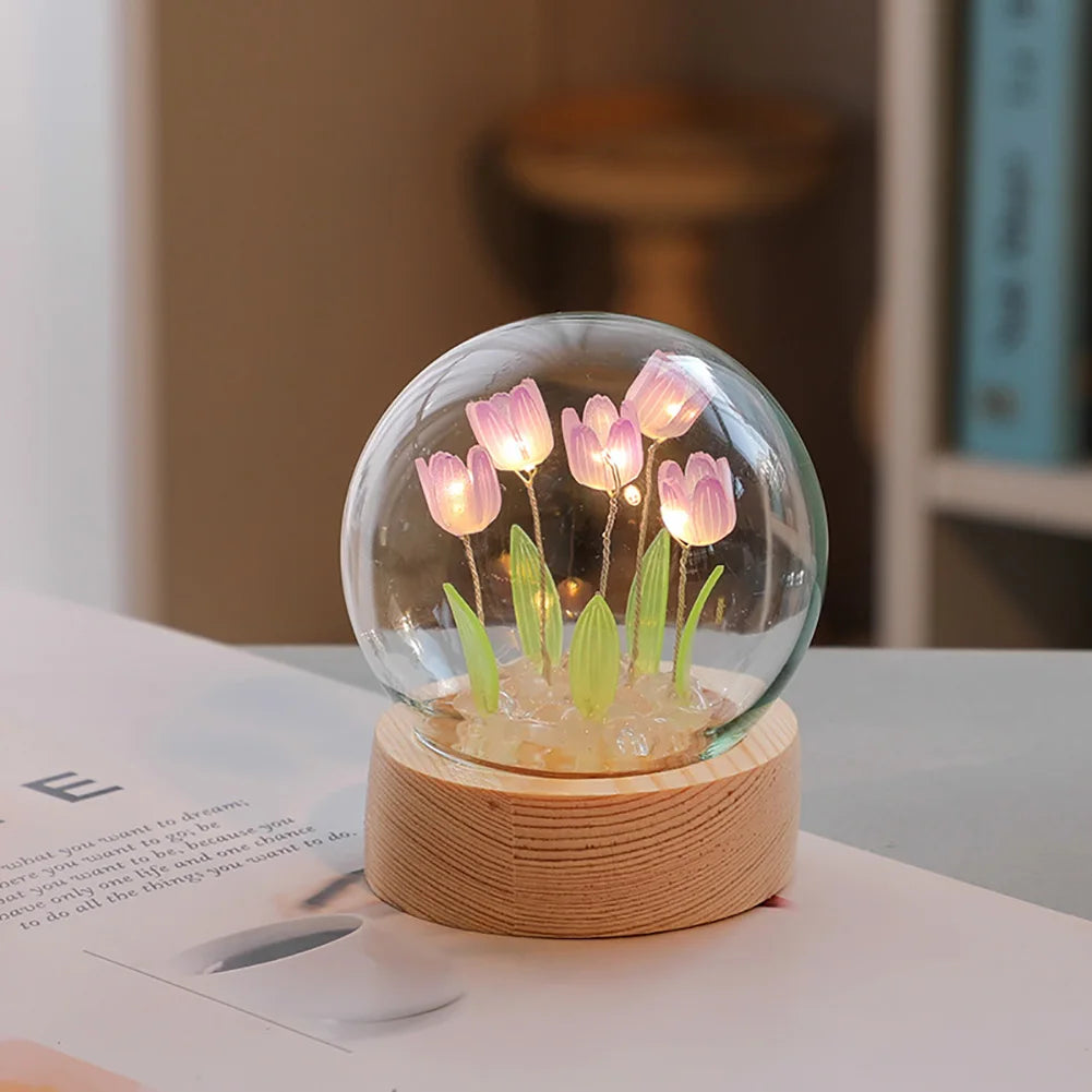 Hurelia - Elegant Glass Tulip Table Lamp