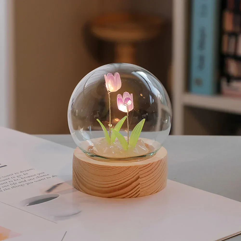 Hurelia - Elegant Glass Tulip Table Lamp