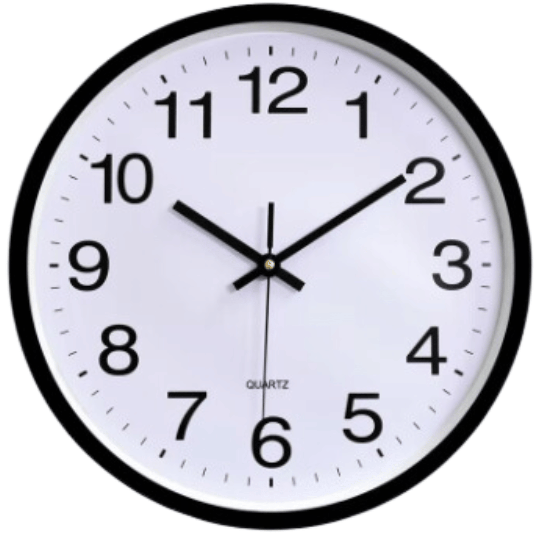 LunexTime - Black Atomic Wall Clock for Indoor and Outdoor Use