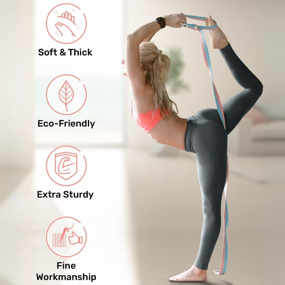 FlexFit - Sangle de yoga réglable avec anneau en D