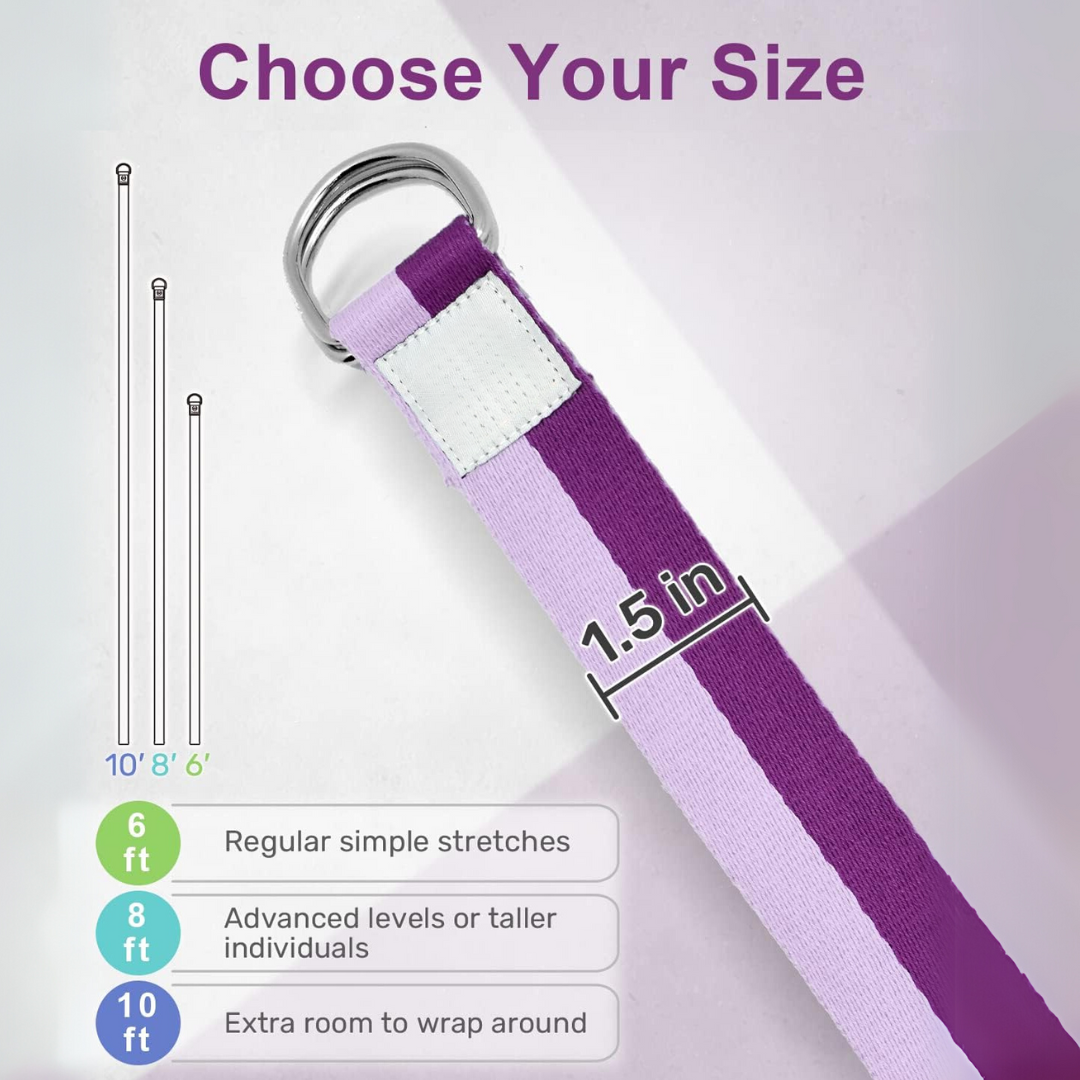 FlexFit - Sangle de yoga réglable avec anneau en D