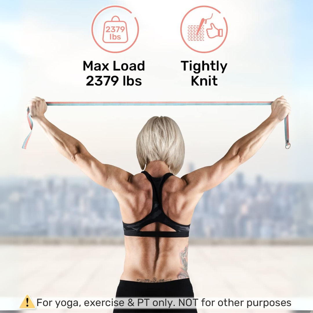 FlexFit - Sangle de yoga réglable avec anneau en D