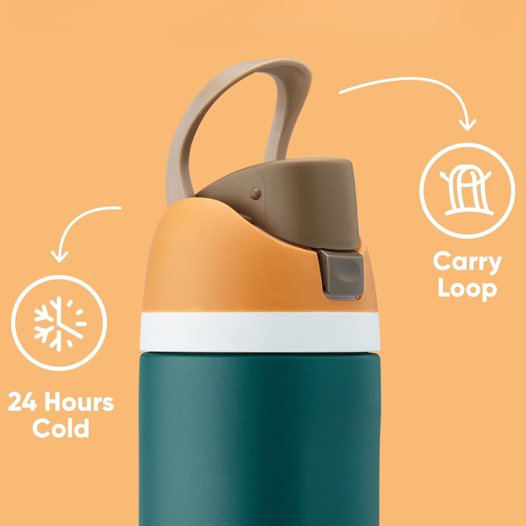 LeakProof - Gourde Inox Isolée Anti-Fuite avec Paille