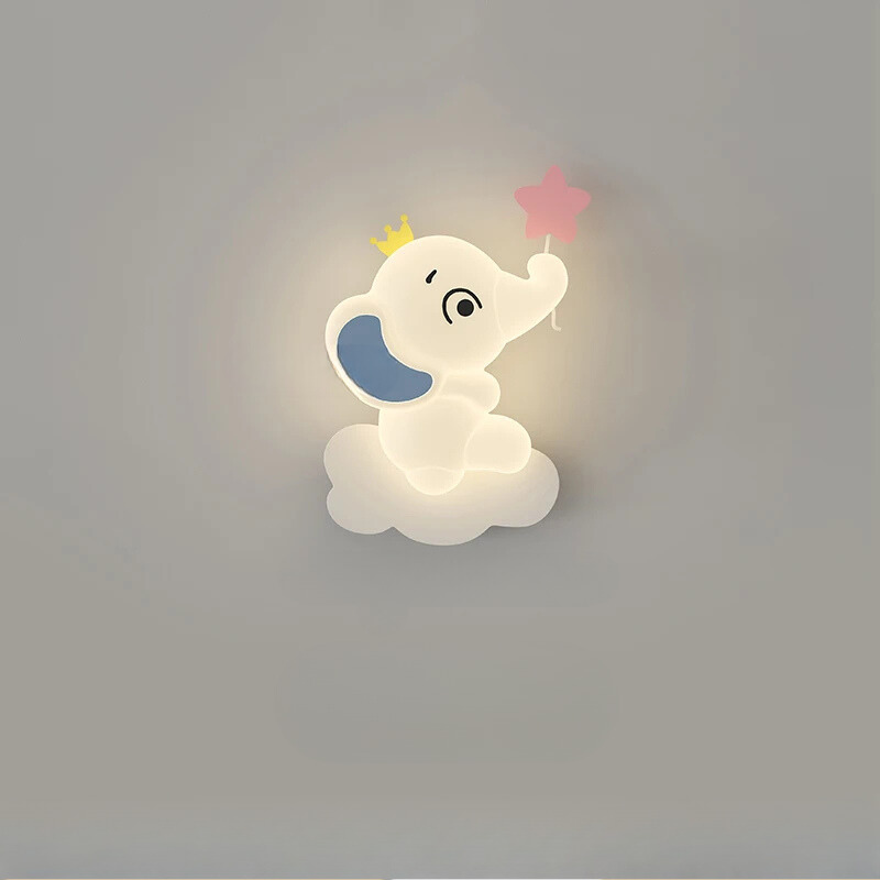 SavanneKids - Elephant Wall Lamp for Kids Bedroom