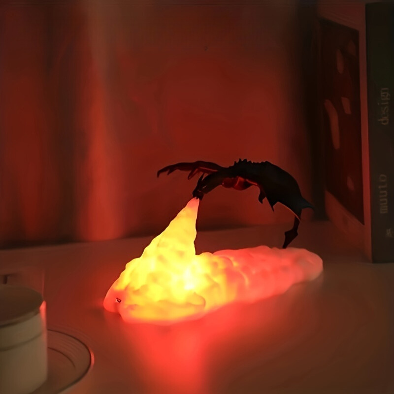 FireDragon Lamp - Rechargeable 3D Dragon Night Light for a Magical Ambiance