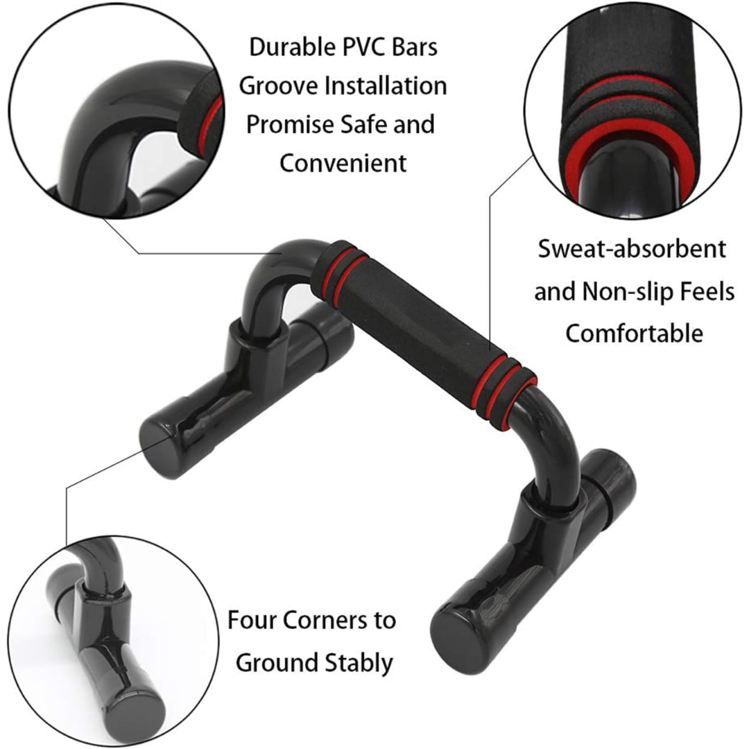 PushMaster - Barres de pompes ergonomiques avec prise