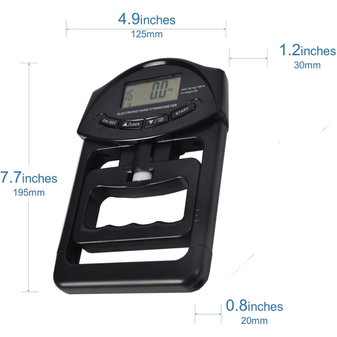 GripMaster - Dynamomètre numérique de poigne (90 kg)