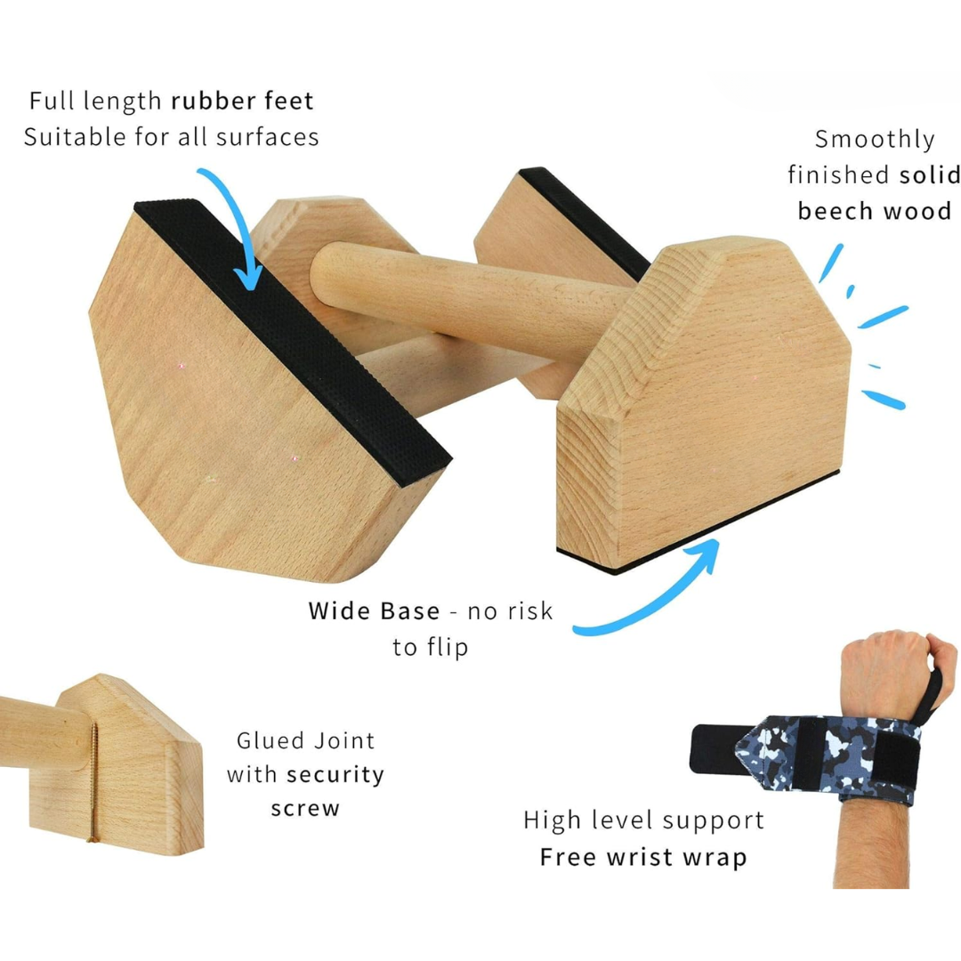 Calisthenics PowerBars - Barres de pompes en bois massif