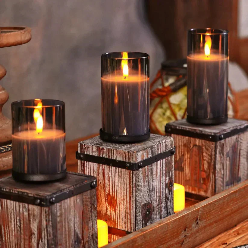 Yulwick - Rechargeable Cordless LED Candles, Set of 3