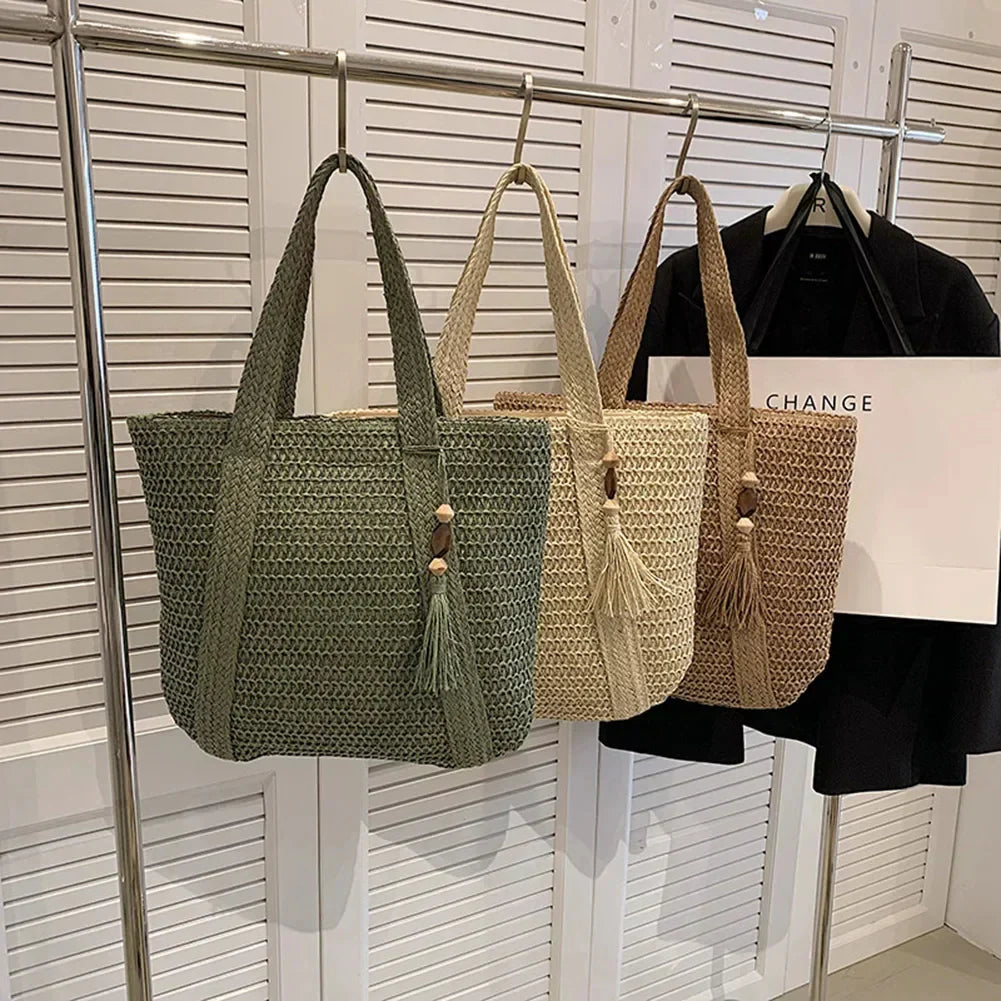 EcoChic Handbag - Sac Osier Femme Tendance