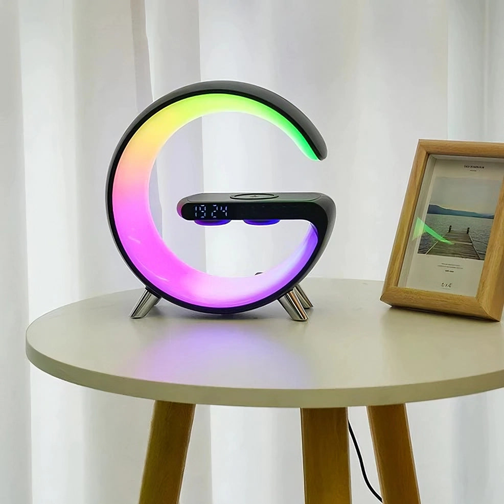GlowHub - Enceinte Rechargeable Réveil et Veilleuse RGB