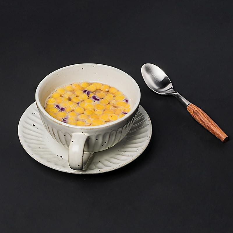 ElegantBowl - Fluted Stoneware Bowl Set with Spoon