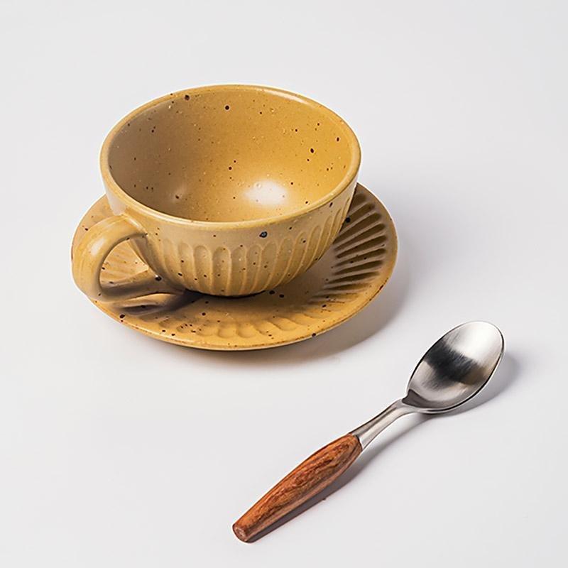 ElegantBowl - Fluted Stoneware Bowl Set with Spoon