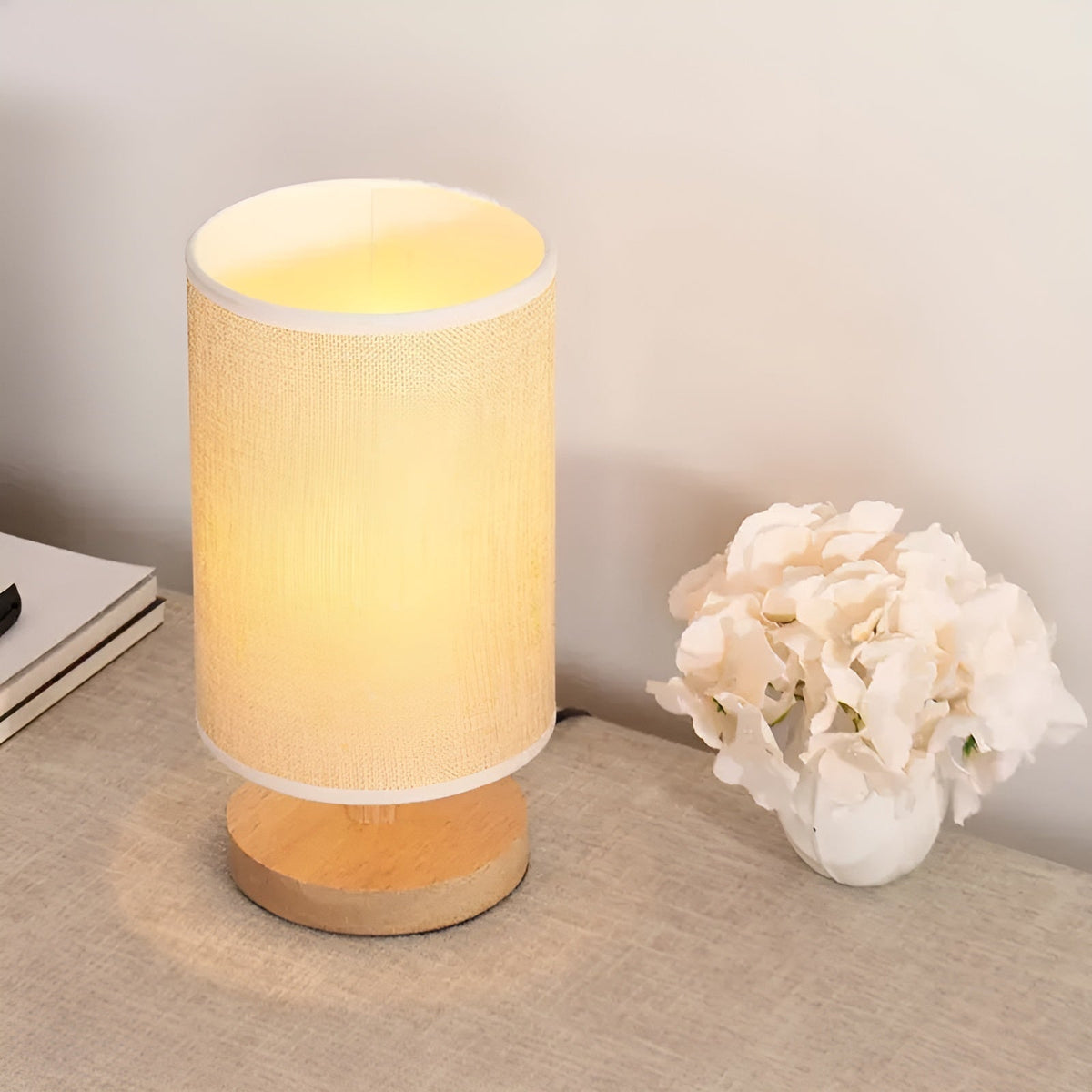 ZenShade - Wooden LED Bedside Lamp for an Elegant Bedroom