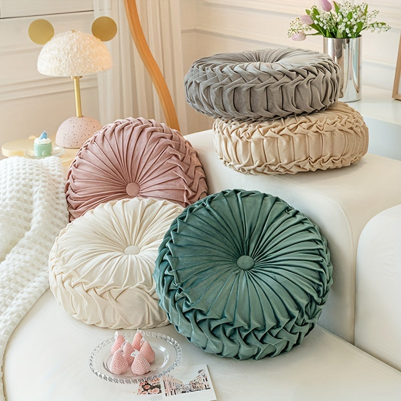 VelvetPumpkin Cushion - Soft Round Velvet Cushion for Your Home