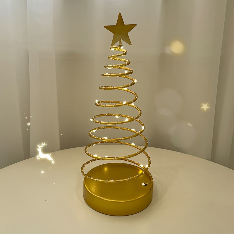 Telvora - Stainless Steel Star Tree LED Table Lamp