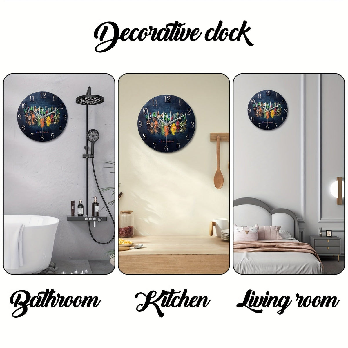 SpiceTime Clock - Silent Wall Clock with Aromatic Herb Design