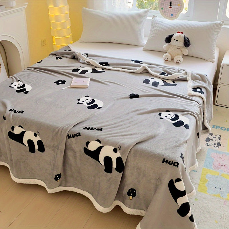 PandaSnuggle - Cozy Panda Print Fleece Flannel Blanket